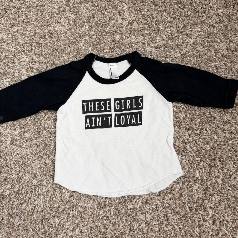American Apparel Black and White Kids Raglan Tee